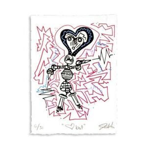 "Lovebot" : 3 color screen print